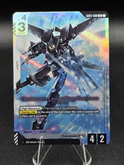 Bandai Graham's Union Flag Custom 6003-069 LR Holo Unit Gundam War TCG Card - Image 1