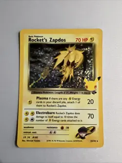 Pokemon TCG Rockets Zapdos Holo Card 15/132 Classic Collection Celebrations - Image 1