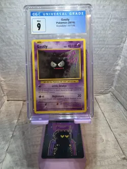 Evolutions Pokemon Graded Card: Gastly 47/108, CGC 9 - Image 1