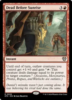 DEAD BEFORE SUNRISE mtg NM-M Commander Outlaws of Thunder Junction Rare - Image 1