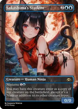 MTG - Sakashima's Student - Fanart Borderless Style EDH and Playtest - Image 1
