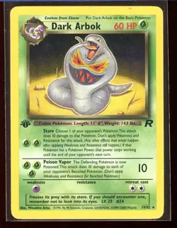 Dark Arbok 19/82 Rare Ex/NM- 1st Edition Team Rocket Pokemon - Image 3