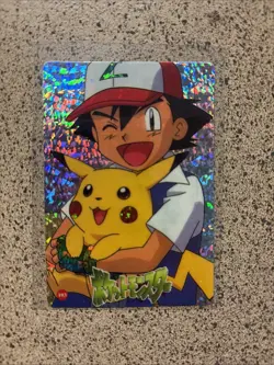 Pokemon Pocket Monsters 1995 Vending Prism Sticker 103 105 Ash and Pikachu - Image 1