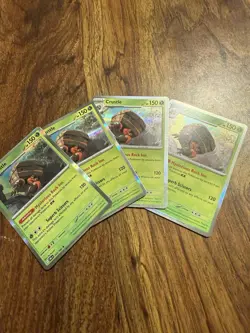 Pokemon TCG Destined Rivals Crustle Holo Rare 012/182 x4 Playset - Image 1