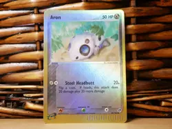 Pokemon ARON 56/100 REVERSE HOLO | MP Moderate Play | EX Sandstorm | 2003 - Image 2
