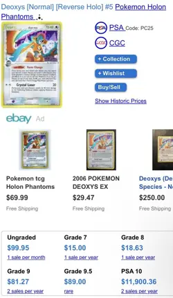 Pokemon Deoxys Delta Species Holo Rare 5/110 Holon Phantoms Crystal Laser 70 HP - Image 3