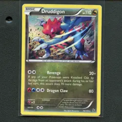 Pokemon TCG Druddigon 70/106 XY Flashfire Holo Rare Card EN-DMG 2014 - Image 1
