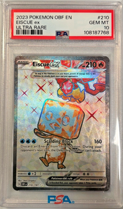 Eiscue ex #210 Ultra Rare Obsidian Flames Pokemon 2023 PSA 10 - Image 1
