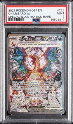 2023 POKEMON OBF EN-OBSIDIAN FLAMES SPECIAL ILLUSTRATION RARE CHARIZARD EX PSA 9 - Image 1