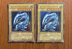 (x2) Yugioh TCG Blue-Eyes White Dragon SDK-001 Ultra Rare Unlimited Edition MP - Image 1