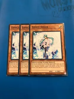 YUGIOH 3x Common Effect VeilerSDCH-EN017/SDAZ-EN018 1st Edition - Image 1