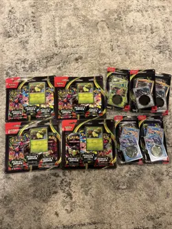 Pokemon TCG Perfect Order 3-Booster Blister Pack Lot of 4 + 5 Promo Backs - Image 1