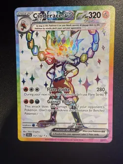 Pokemon TCG Stellar Crown Cinderace EX Full Art Ultra Rare Holo Card 157/142 S&V - Image 1