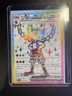 Pokemon TCG Stellar Crown Cinderace EX Full Art Ultra Rare Holo Card 157/142 S&V - Image 3