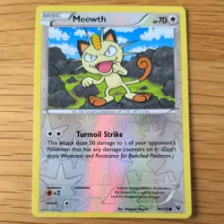 MEOWTH 74/124 POKEMON CARD (FATES COLLIDE SET) REVERSE HOLO - Image 2