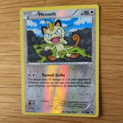 MEOWTH 74/124 POKEMON CARD (FATES COLLIDE SET) REVERSE HOLO - Image 4