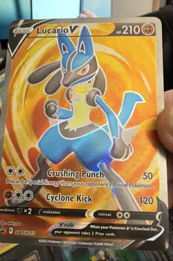 Lucario V SWSH213 SWSH: Sword & Shield Promo Cards Holo T10 - Image 1