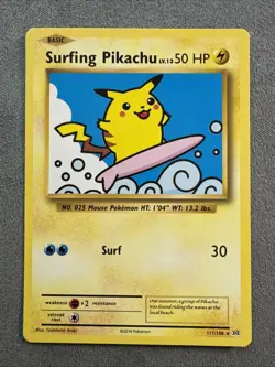 Pokemon Surfing Pikachu 111/108 XY Evolutions Secret Rare 2016 Pokemon TCG Card - Image 1