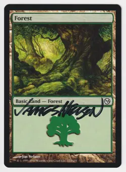 Signed Forest #113 MP Duels of the Planeswalkers Artist Jim Nelson MTG Magic EDH - Image 1