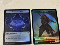 2 x mtg foil token Elf Warrior // Replicated Ring, 015/018, Kaldheim, unplayed - Image 2