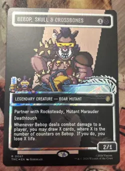 MTG: FOIL Bebop, Skull and Crossbones x 1 (8Bit Borderless TMNT) NM - Image 1