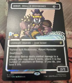 MTG: FOIL Bebop, Skull and Crossbones x 1 (8Bit Borderless TMNT) NM - Image 3