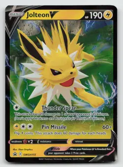 Jolteon V - SWSH151 - Pokemon Sword & Shield Promo Ultra Rare Holo Card NM - Image 1