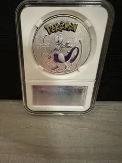 Pokemon Silver Embossed Metal Commemorative Coin Mewtwo - Image 1