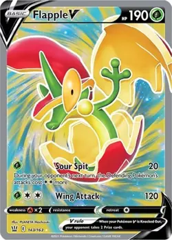 Flapple V (Full Art, #143/163) - Holofoil SWSH - Battle Styles NM Pokemon - Image 1