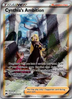 Cynthia's Ambition GG60/GG70 Ultra Rare Crown Zenith Galarian Gallery Pokemon NM - Image 1