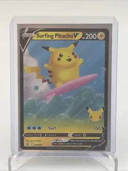 Surfing Pikachu V 008/025 Pokemon TCG: Celebrations 25th Anniversary Ultra Rare - Image 5