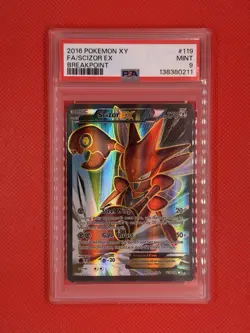 2016 POKEMON BREAKPOINT SCIZOR EX #119 PSA 9 MINT - Image 1
