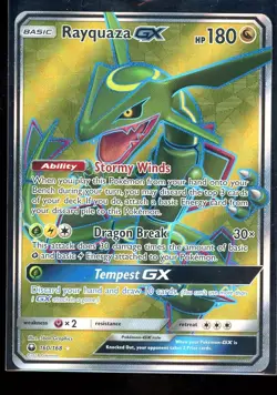 Pokemon Rayquaza GX Full Art Ultra Rare Holo 160/168 Celestial Storm [LP] - Image 1
