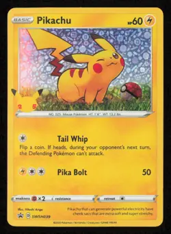 Pikachu SWSH039 Holo Promo Sword & Shield Promo Pokemon Holo Lightly Played - Image 1