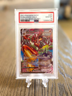Pokemon 2021 Blaziken VMAX 201/198 Full Art SR Chilling Reign GEM MINT PSA 10 - Image 1
