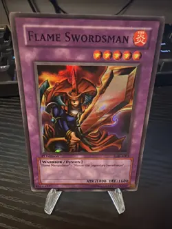 Yu-Gi-Oh Flame Swordsman LOB-003 1st Edition Super Light Played Australian Print - Image 1