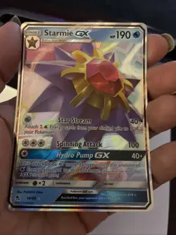 Pokemon TCG Starmie GX 14/68 Holo Ultra Rare Half Art Hidden Fates - Image 3