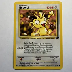 Meowth 62/82 Team Rocket Common Vintage Pokemon Card WOTC TCG English(unplayed) - Image 1