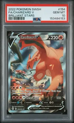 PSA 10 Charizard V Alternate Full Art 154/172 Pokemon Brilliant Stars Gem Mint - Image 1