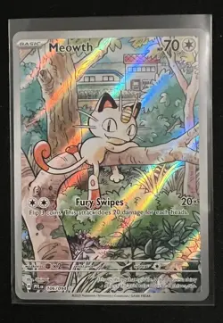 Pokemon TCG Meowth Illustration Rare 106/094 Phantasmal Flames Near Mint - Image 1