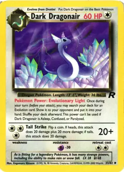Pokemon TCG Dark Dragonair 33/42 Uncommon Team Rocket Unlimited MP - Image 1