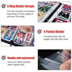 400 Pockets Basketball Card Binder for Basketball Trading Cards Collectors - Image 3