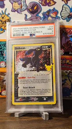 2021 POKEMON CELEBRATIONS CLASSIC COLL #17 UMBREON-GOLD STAR PSA 9 - Image 1