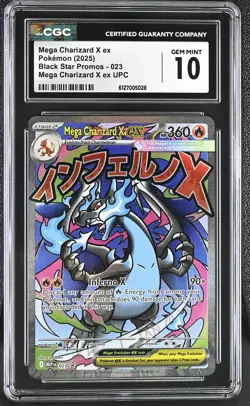 Mega Charizard X ex 2025 Pokemon Black Star Promos CGC 10 #023 - Image 1