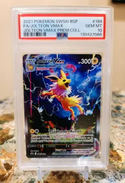 2021 Pokemon Jolteon VMAX Alt Black 💫 Promo SWSH184 VMAX Premium Coll. PSA 10 - Image 1