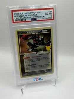 ⚡2021 POKEMON SWSH BLACK STAR PROMO #144 GRENINJA-GOLD STAR PSA 8 ⚡ - Image 1