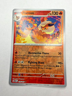 Pokemon TCG MP Flareon 136/165 Sv: Scarlet & Violet 151 Reverse Holo 2023 - Image 2