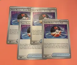 Team Rocket’s Great Ball 175/182 Destined Rivals Playset x4 Trainer Pokemon NM - Image 1