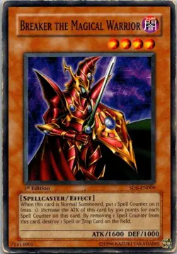 Breaker the Magical Warrior SD6-EN009 1st Edition Yugioh HP - Image 1
