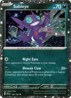 Sableye (Cosmos Holo) Rare Miscellaneous Cards & Products 136/193 NM - Image 1